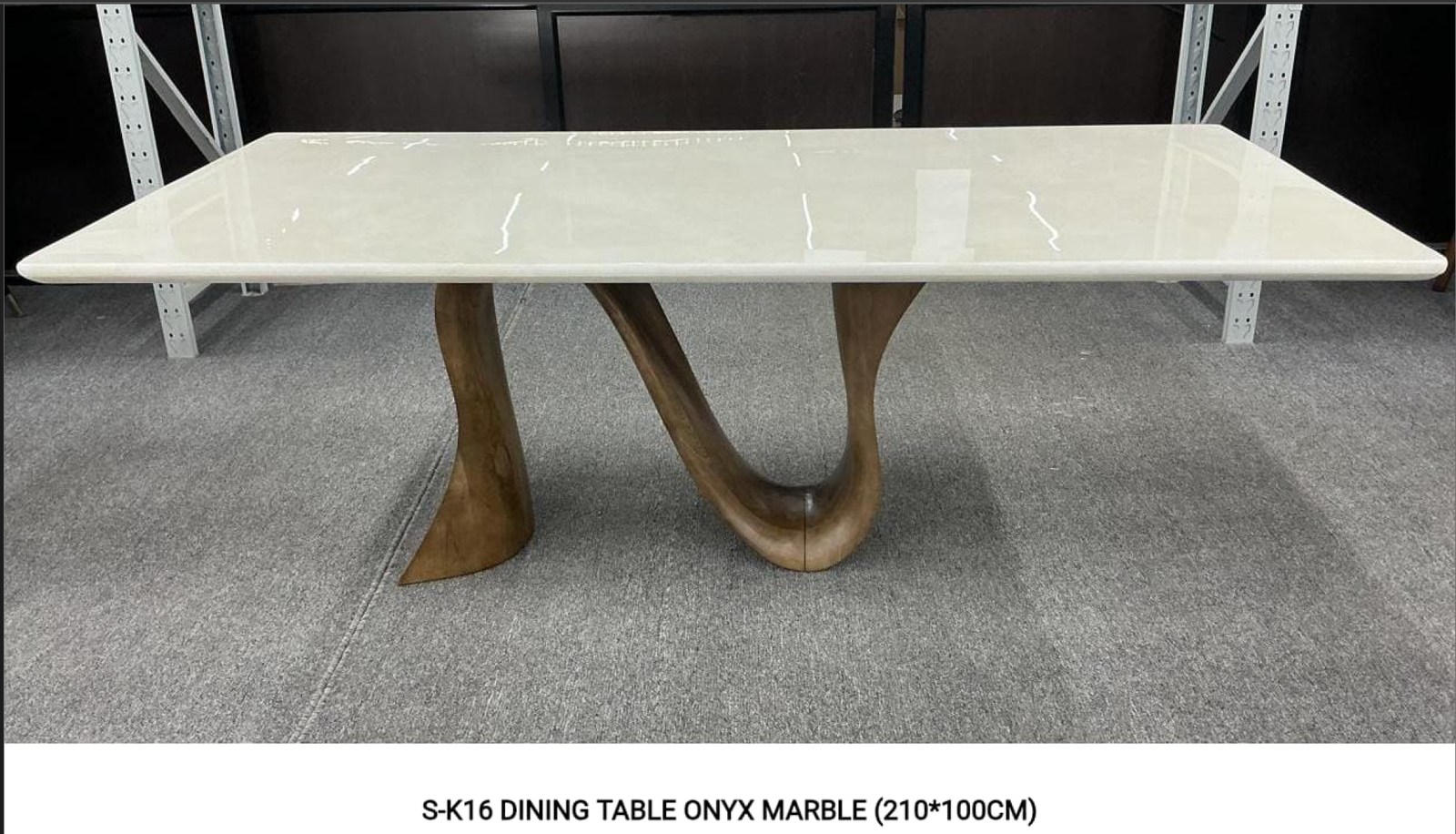White marble dining table modern wood pedestal