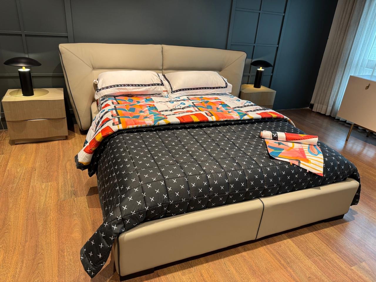 Luxury leather bed
