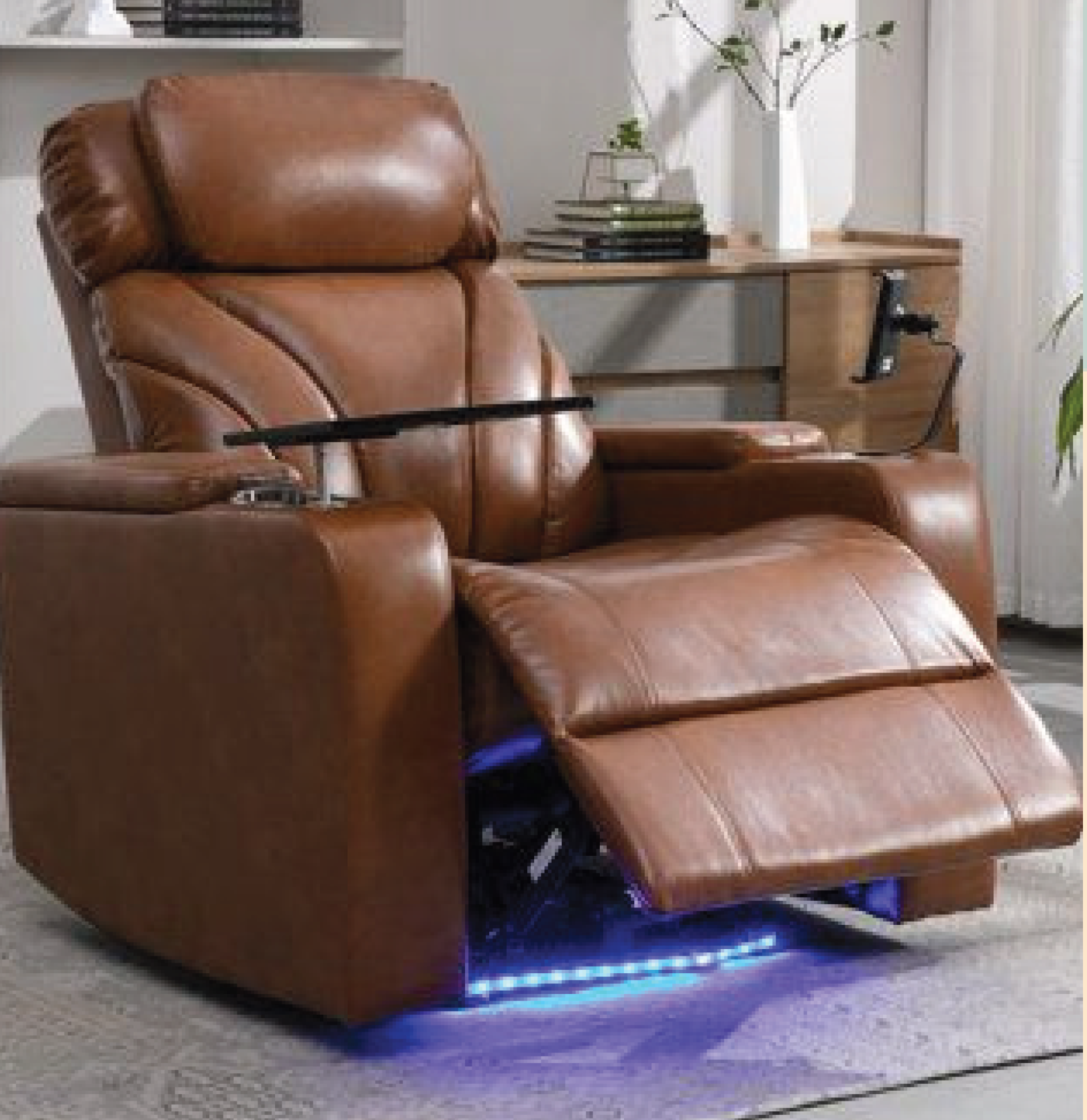 Motorized Recliner with Footrest Extended