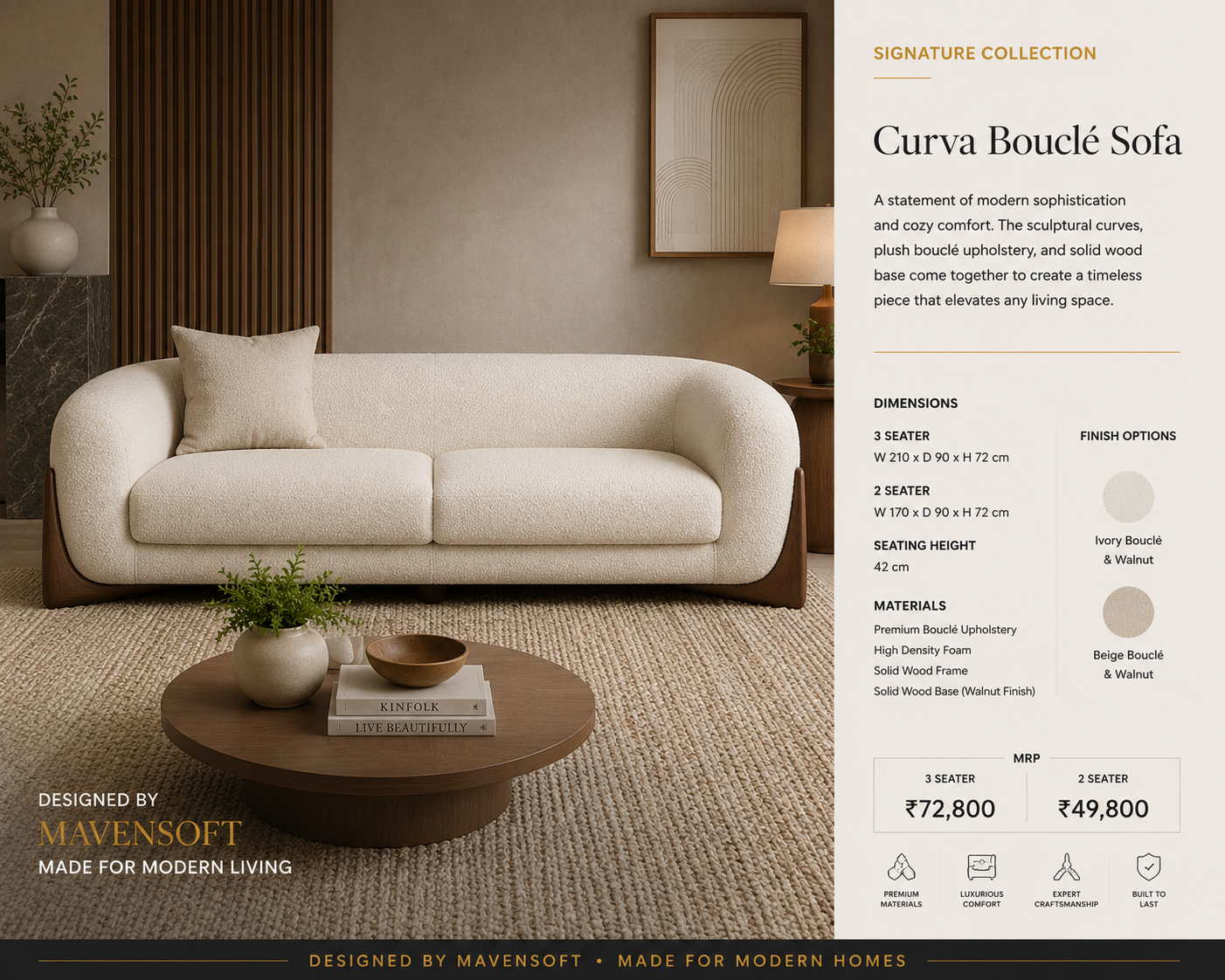 Curva Boucle - Premium Upholstery